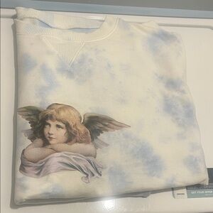 Angel Print Tie-Dye Sweater